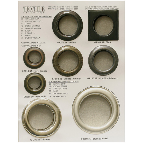 Grommet Sample Card - GR100