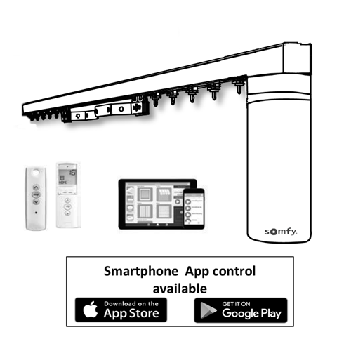 Fully Assembled - Finesse Recess Smart-touch Motorized Drapery System | Somfy Motor