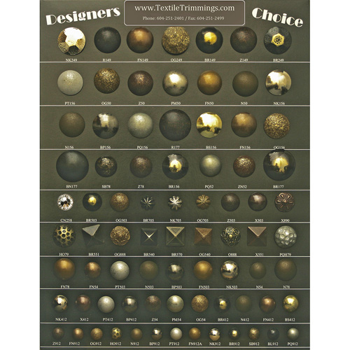 Upholstery Nails Sample Board - UN1000